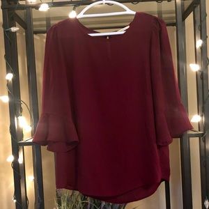 Garnet Ruffle Sleeve Blouse